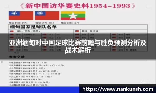 亚洲缅甸对中国足球比赛前瞻与胜负预测分析及战术解析